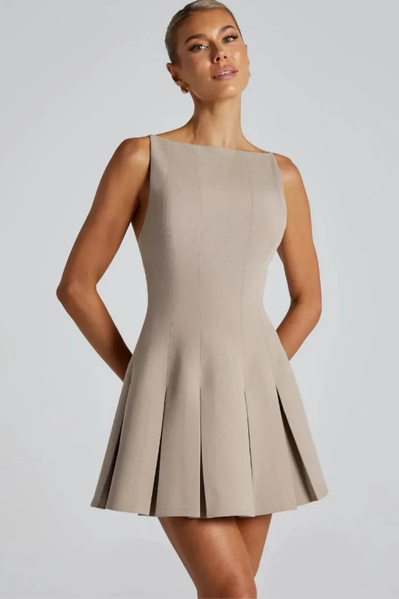 Vestido Curto Plissado Evasê Essenza Lollitaz
