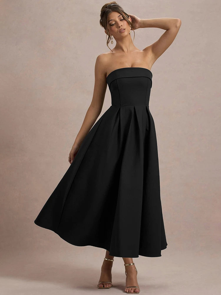 Vestido Evasê sem Alças Supreme Elegance Lollitaz