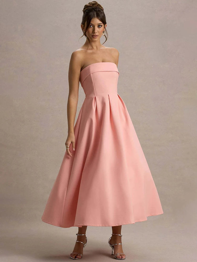 Vestido Evasê sem Alças Supreme Elegance Lollitaz