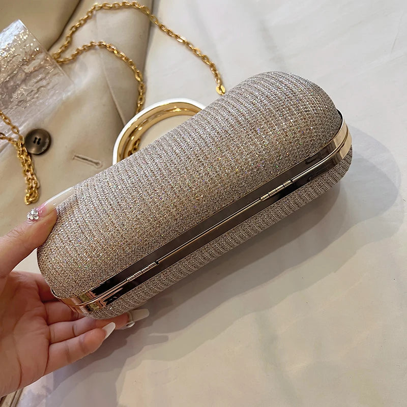 Bolsa de Brilho com 2 alças Clutch Lux Glam