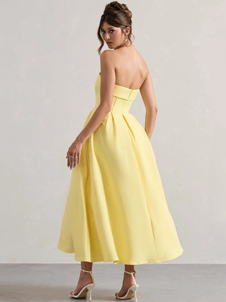 Vestido Evasê sem Alças Supreme Elegance Lollitaz