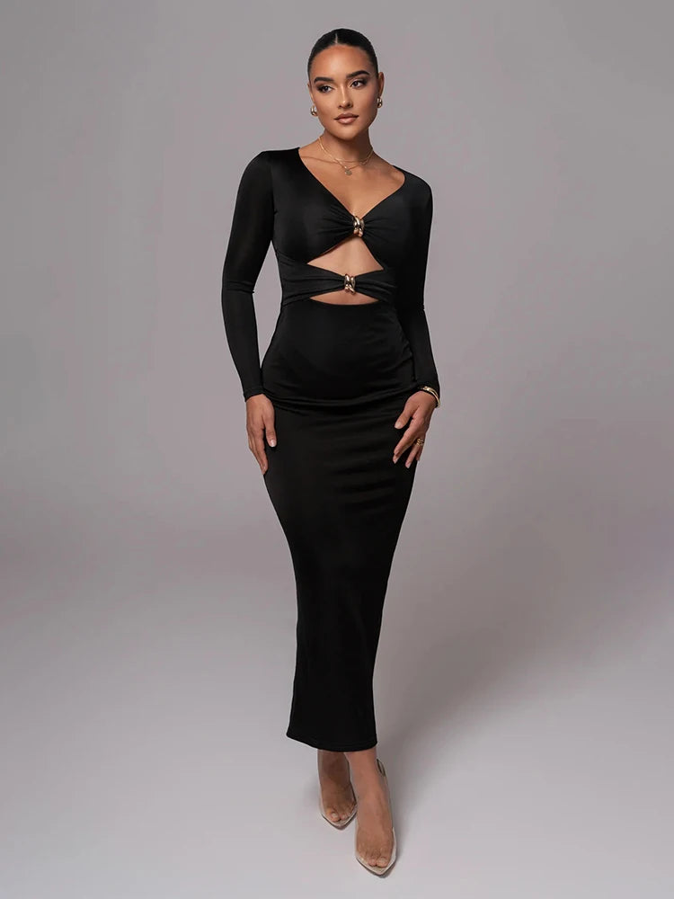 Vestido Longo com Recortes Íris Lollitaz