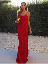 Vestido Longo de Alça Fina Babado Chic Lollitaz