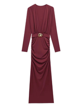 Vestido Longo de Manga Longa e Decote Profundo Aria Lollitaz