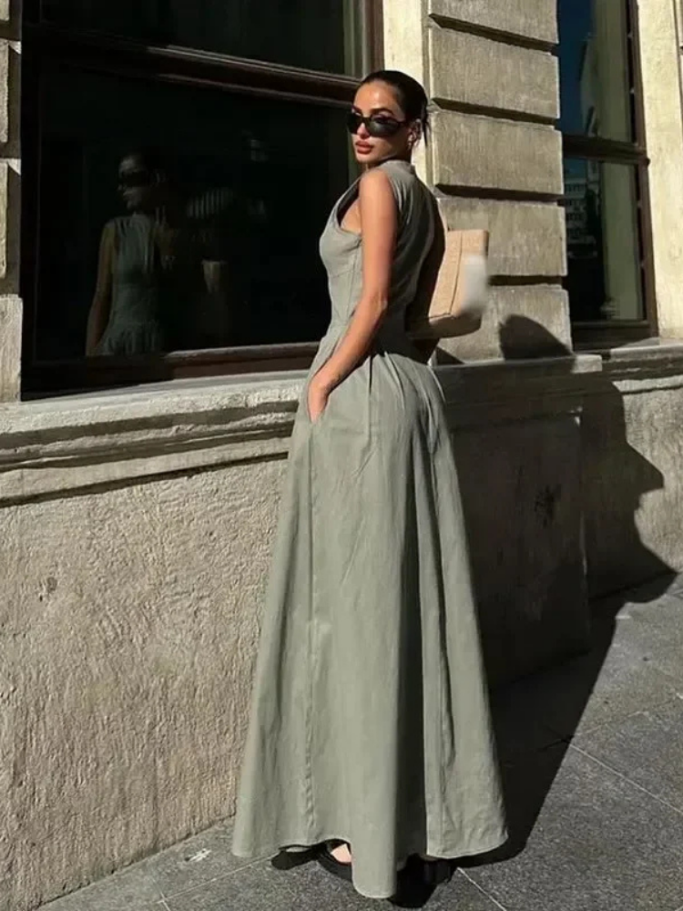 Vestido Longo Evasê Charme Élise