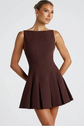 Vestido Curto Plissado Evasê Essenza Lollitaz