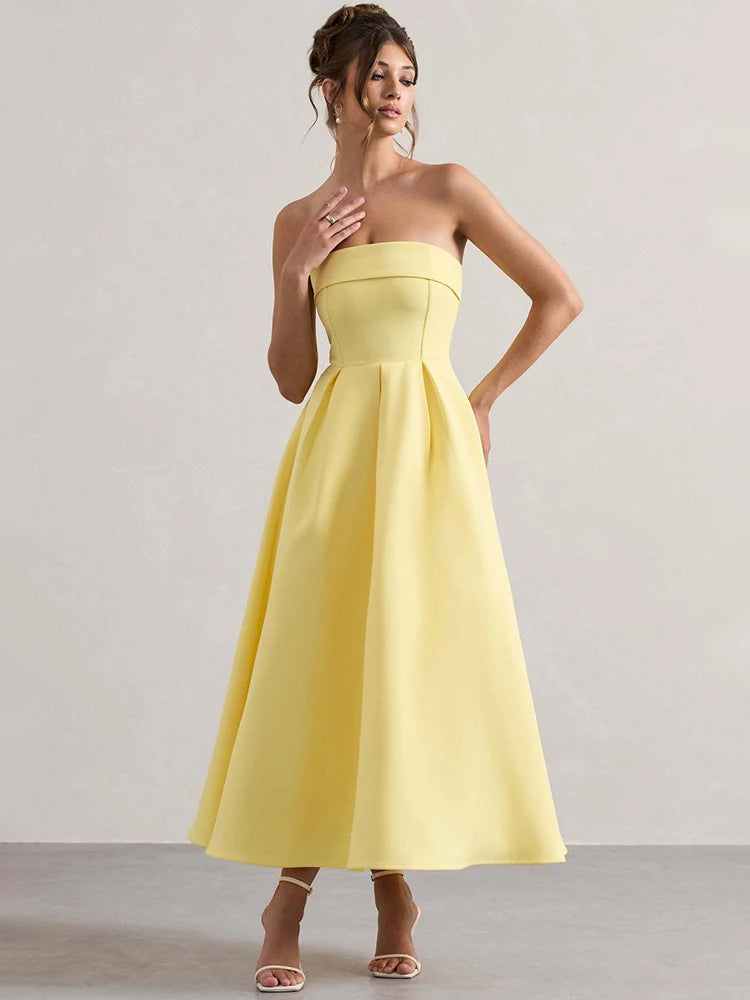 Vestido Evasê sem Alças Supreme Elegance Lollitaz