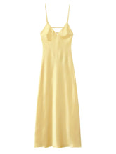 Vestido de Alça em Cetim Costas Abertas Lumière Lollitaz