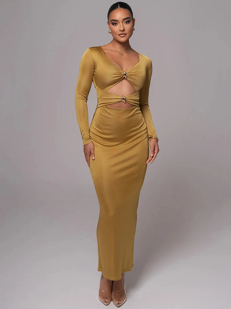 Vestido Longo com Recortes Íris Lollitaz