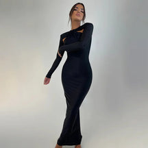 Vestido Longo de Manga Longa Essence Lollitaz