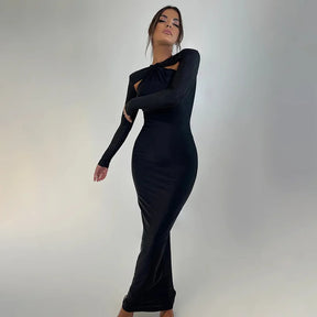 Vestido Longo de Manga Longa Essence Lollitaz