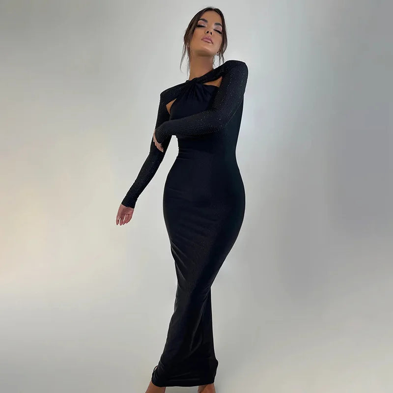 Vestido Longo de Manga Longa Essence Lollitaz