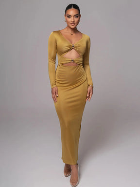Vestido Longo com Recortes Íris Lollitaz