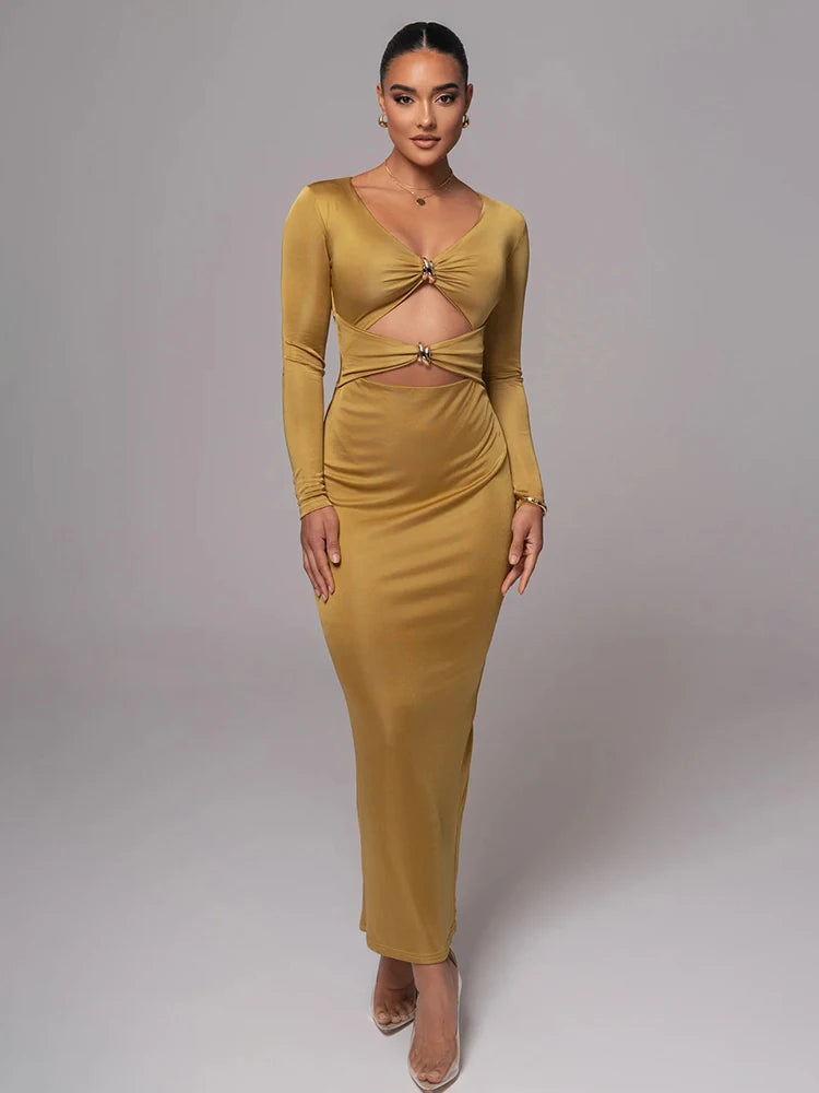 Vestido Longo com Recortes Íris Lollitaz